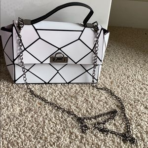 White Crossbody Clutch Geometric Going Out Bag